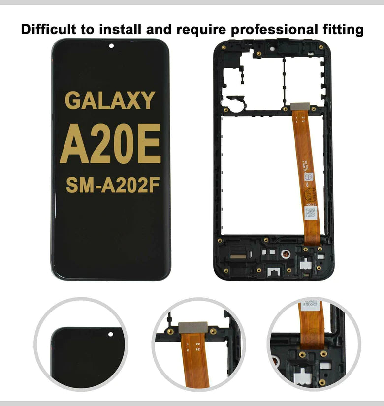 Samsung GALAXY A20e SM-A202F LCD DISPLAY TOUCH SCREEN REPLACEMENT + FRAME