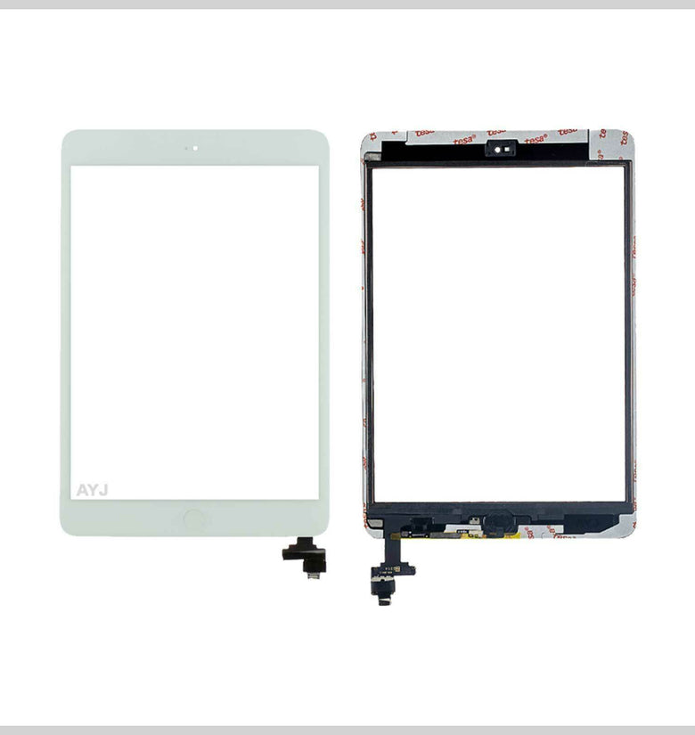 White iPad Mini 1/2 Touch Screen Digitizer Replacement Home Button +IC