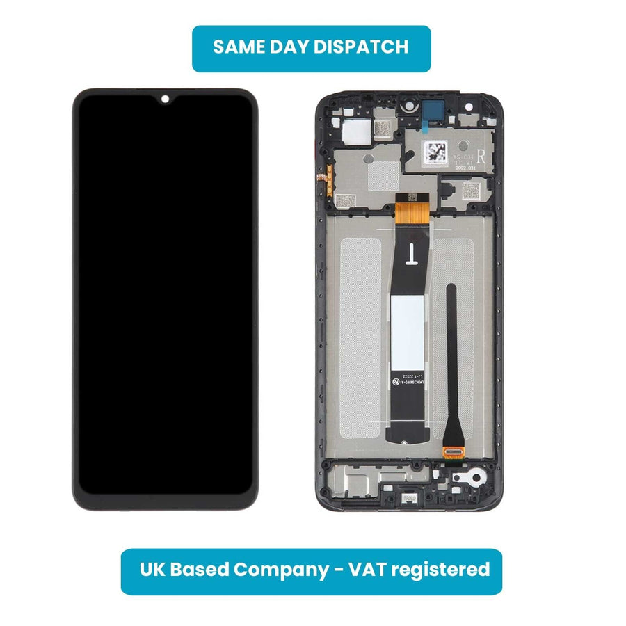 Xiaomi Redmi 12C 22120RN86G Touch Screen LCD Display Replacement Black FRAME