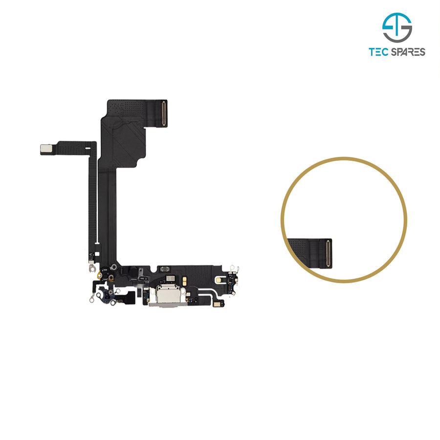 iPhone 15 Pro Max Charging Port Dock Connector Flex Cable Microphone Replacement