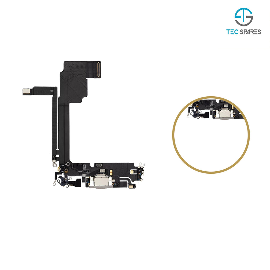 iPhone 15 Pro Max Charging Port Dock Connector Flex Cable Microphone Replacement