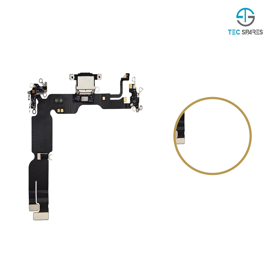 iPhone 15 Plus Charging Port Dock Connector Flex Cable Microphone Replacement