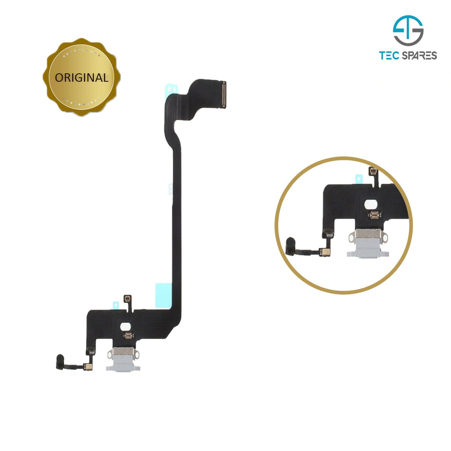 iPhone XS Charging Port - Dock Socket Connector Microphone Flex Replacement White
