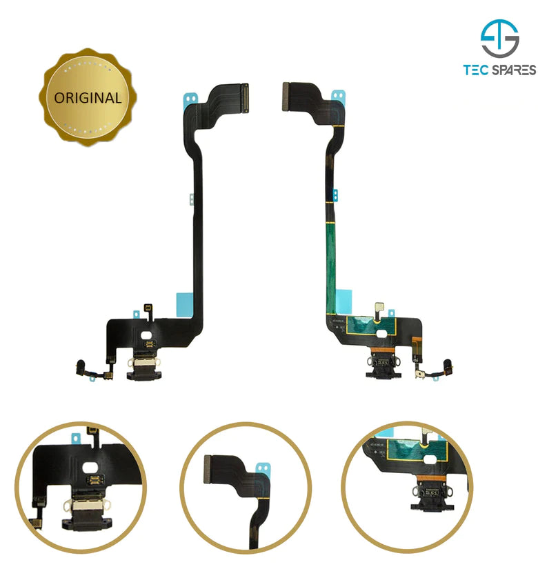 iPhone XS Charging Port Dock Socket Connector Microphone Flex Replacement Black