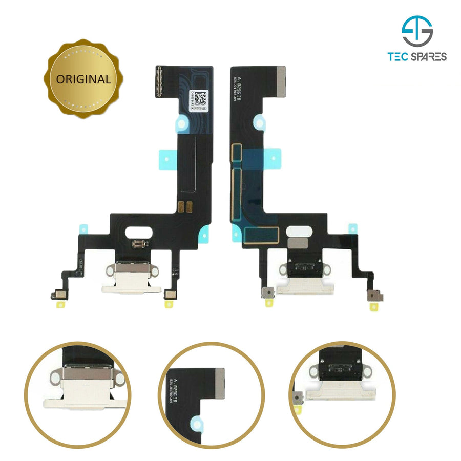 iPhone XR Charging Port - Dock Socket Connector Microphone Flex Replacement White