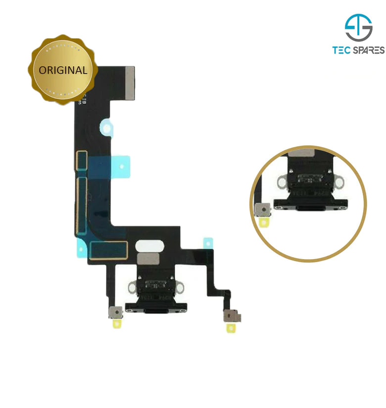 iPhone XR Dock Socket Charging Port Connector Microphone Flex Replacement Black