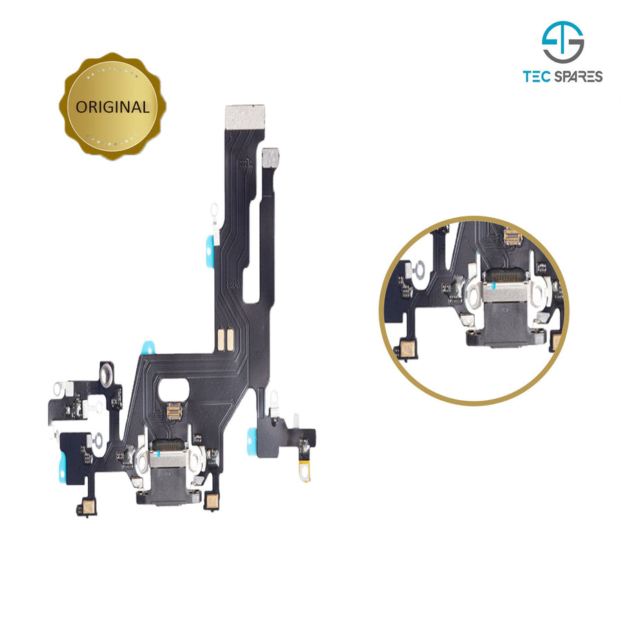 iPhone 11 Charging Port - Dock Socket Connector Microphone Flex Replacement Black