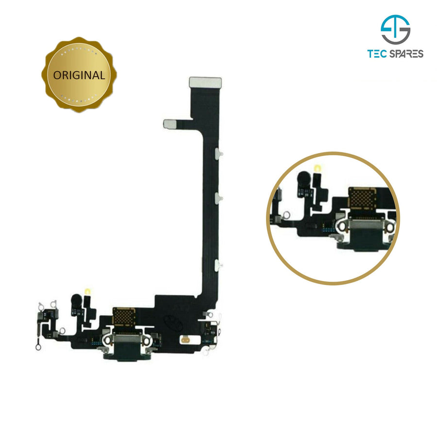 iPhone 11 Pro Max Charging Port - Dock Connector Microphone Flex with Board - Black