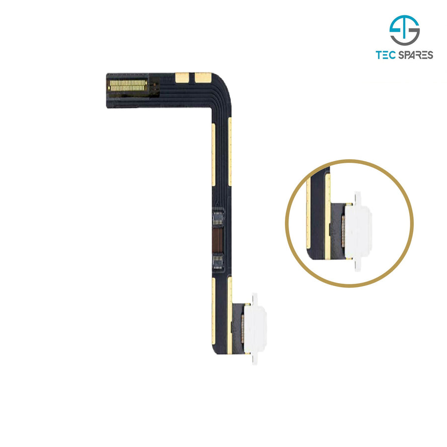 iPad 5th Gen 2017 Charging Port - Dock Connector Flex Cable Replacement - White
