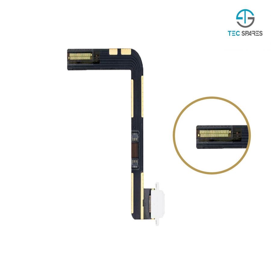 iPad 5th Gen 2017 Charging Port - Dock Connector Flex Cable Replacement - White