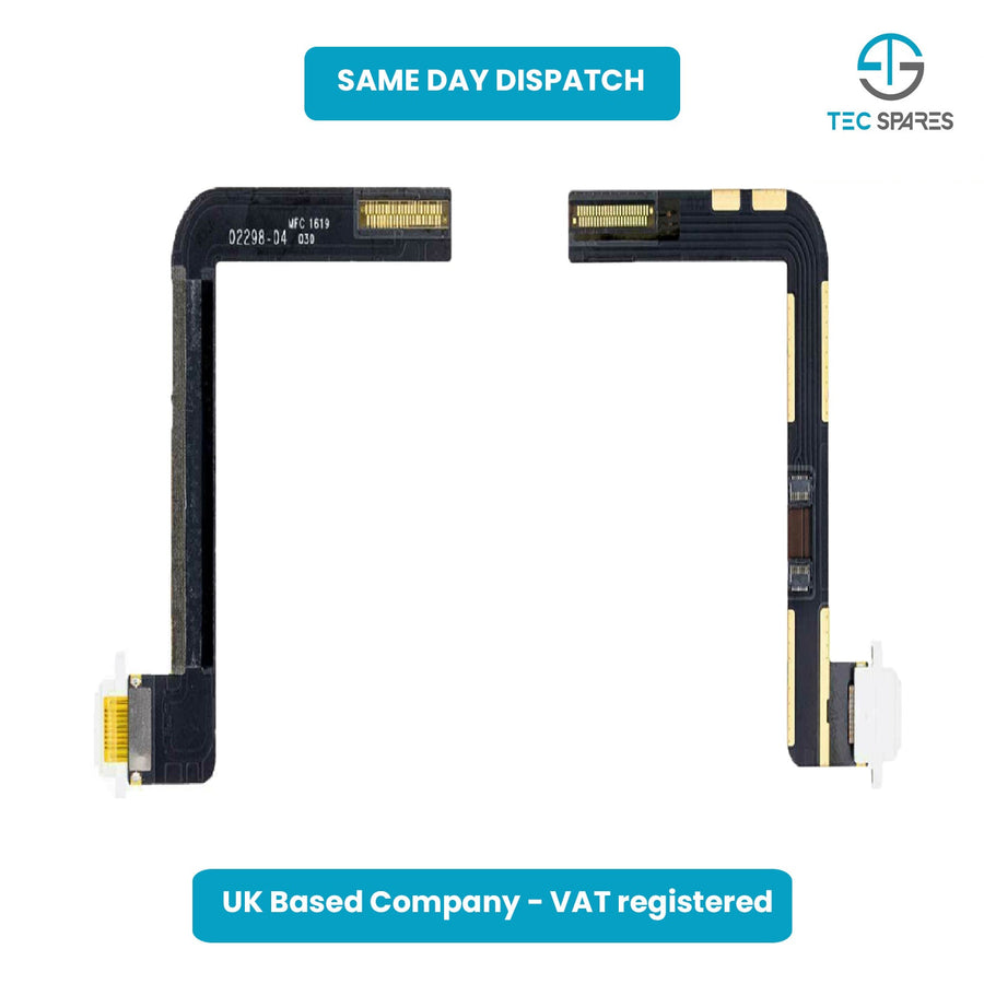 iPad 5th Gen 2017 Charging Port - Dock Connector Flex Cable Replacement - White
