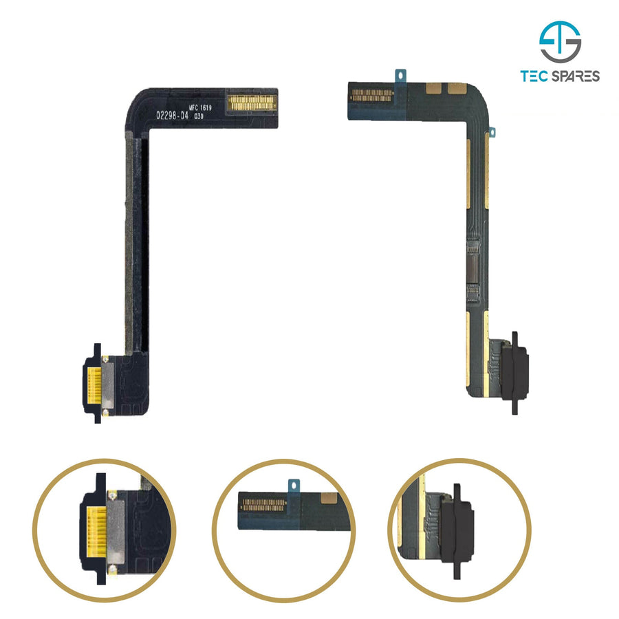 iPad 5th Gen 2017 Charging Port - Dock Connector Flex Cable Replacement Black