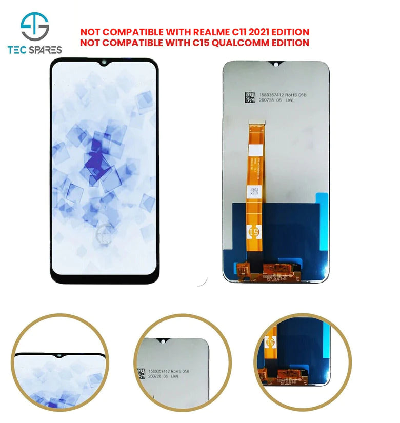 LCD For OPPO Realme C11 /C12 RMX2185/ C15 RMX2180 Touch Screen Display Digitizer