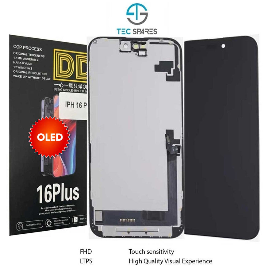 iPhone 16 PLUS A3290, A3082,A3289 Soft OLED LCD Display Touch Screen Digitizer Replacement