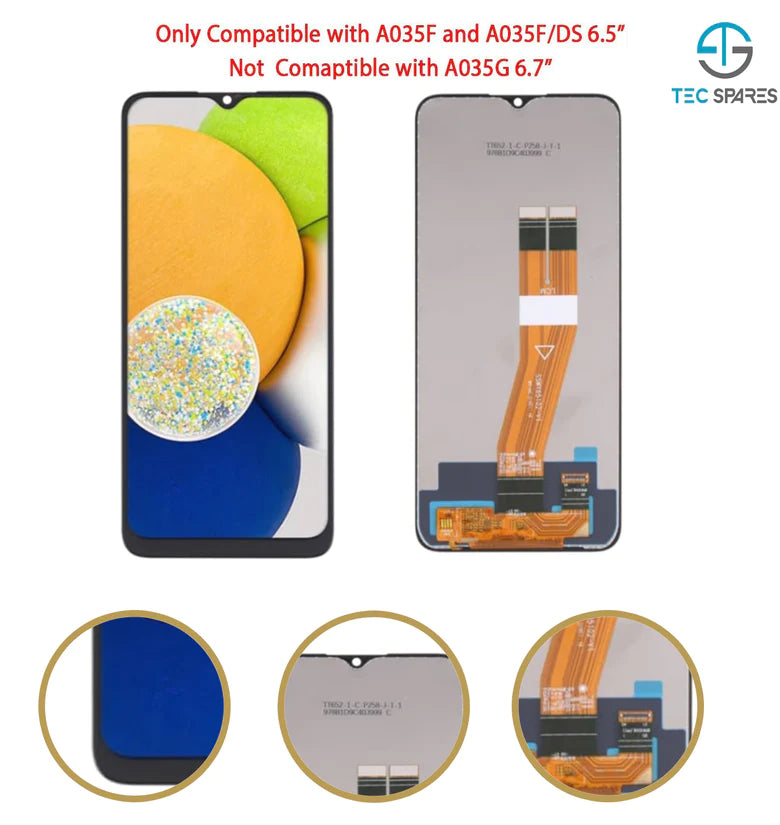 Samsung Galaxy A03 LCD Screen Display Touch Screen High Quality Black