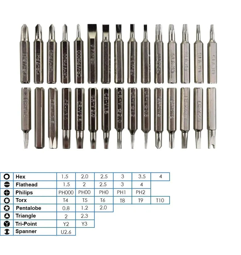 iPhone Smart Phone Open Hand Repair 32in1 Set of Screw Driver Tools Kit Set