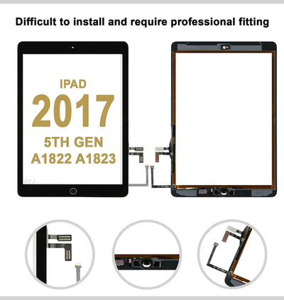 iPad 5th Gen 2017 A1822 A1823 Touch Screen Replacement Digitizer Black