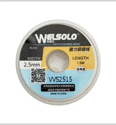 Mop Solder Sucker WELSOLO Desolder Desoldering Braid Wick Wire - 2.5mm