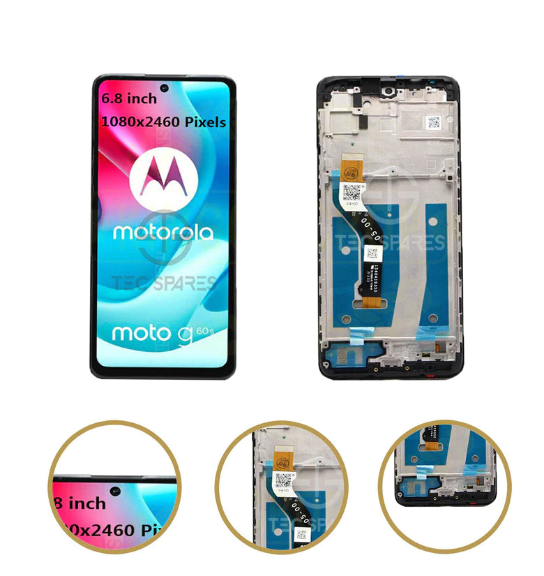 LCD With Frame Touch Panel Screen Display Digitizer For Motorola G60S XT2133-2