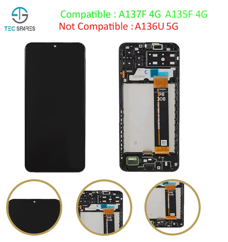 Samsung Galaxy A13 4G 6.6 SM-A137F A135F 2022 LCD Touch Screen Display Replacement + Frame