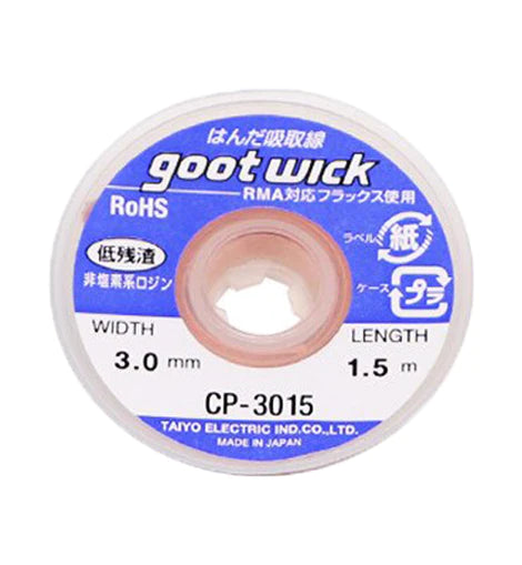 Gootwick Desolder Desoldering Braid Wick Wire Solder Sucker Flux Remover - 3.0mm