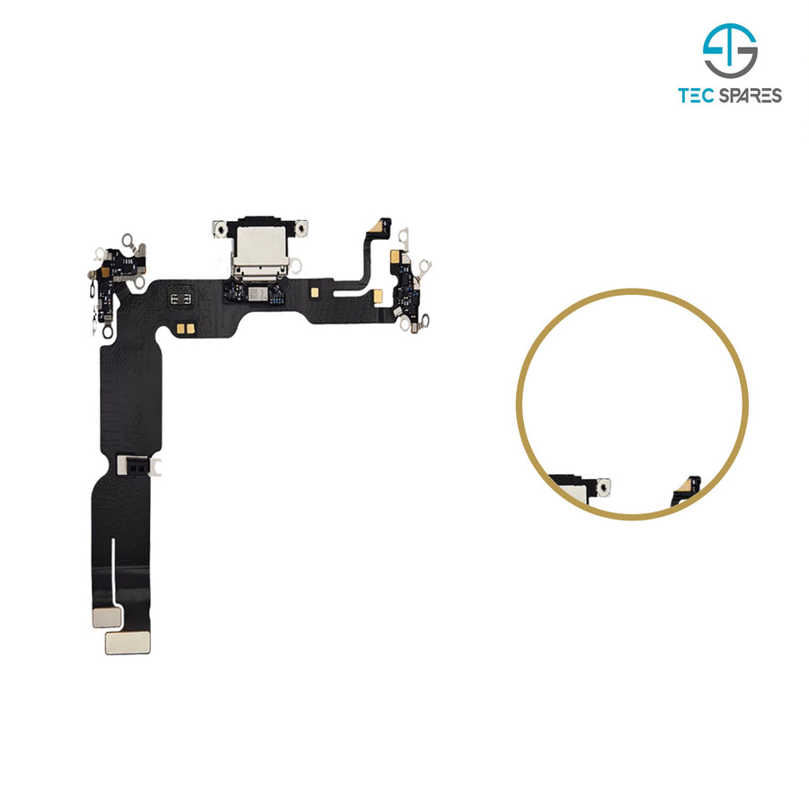 iPhone 15 Plus Charging Port Dock Connector Flex Cable Microphone Replacement