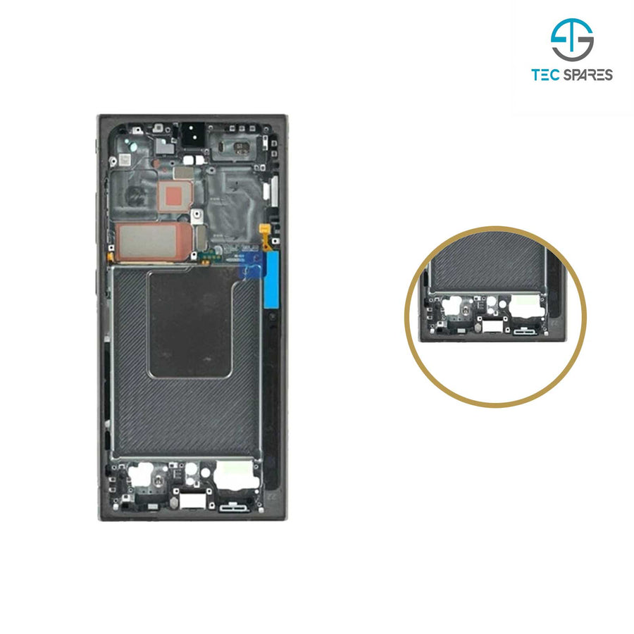 Samsung Galaxy S24 Ultra SM-S928B, SM-S928B/DS, SM-S928U OLED LCD Touch Screen Display Digitizer Frame