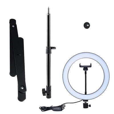 26Cm Video Fill Ring Light Lamp Photography Lighting Tripod Stand Led Selfie
