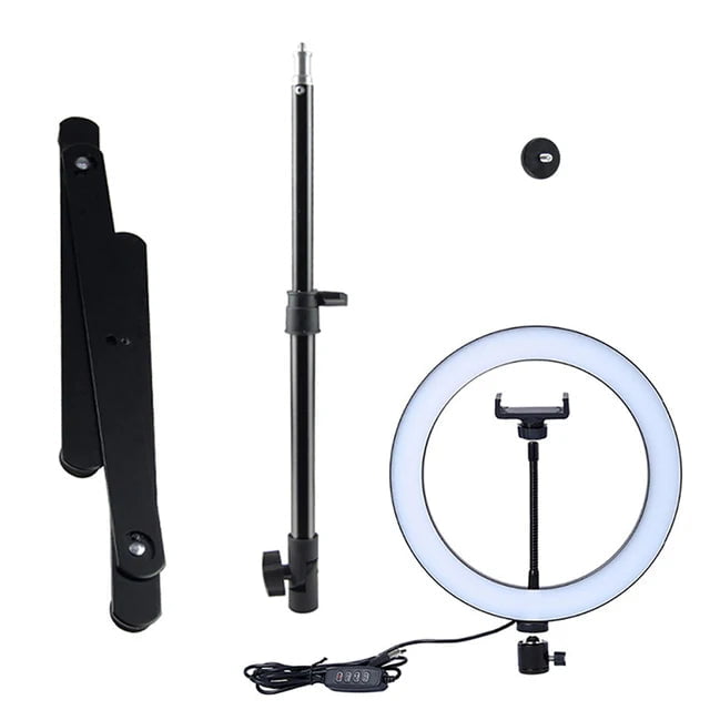 26Cm Video Fill Ring Light Lamp Photography Lighting Tripod Stand Led Selfie