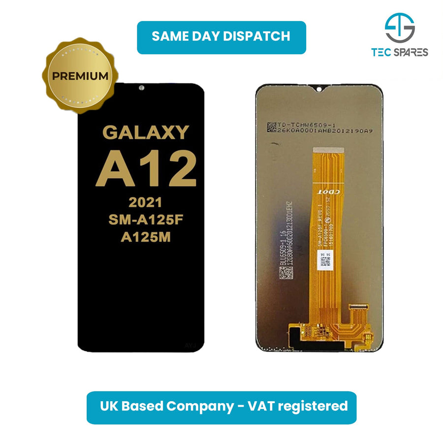 Black For Samsung Galaxy A12 SM-A125F LCD Replacement Touch Screen Digitizer
