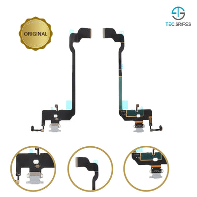 iPhone XS Charging Port - Dock Socket Connector Microphone Flex Replacement White