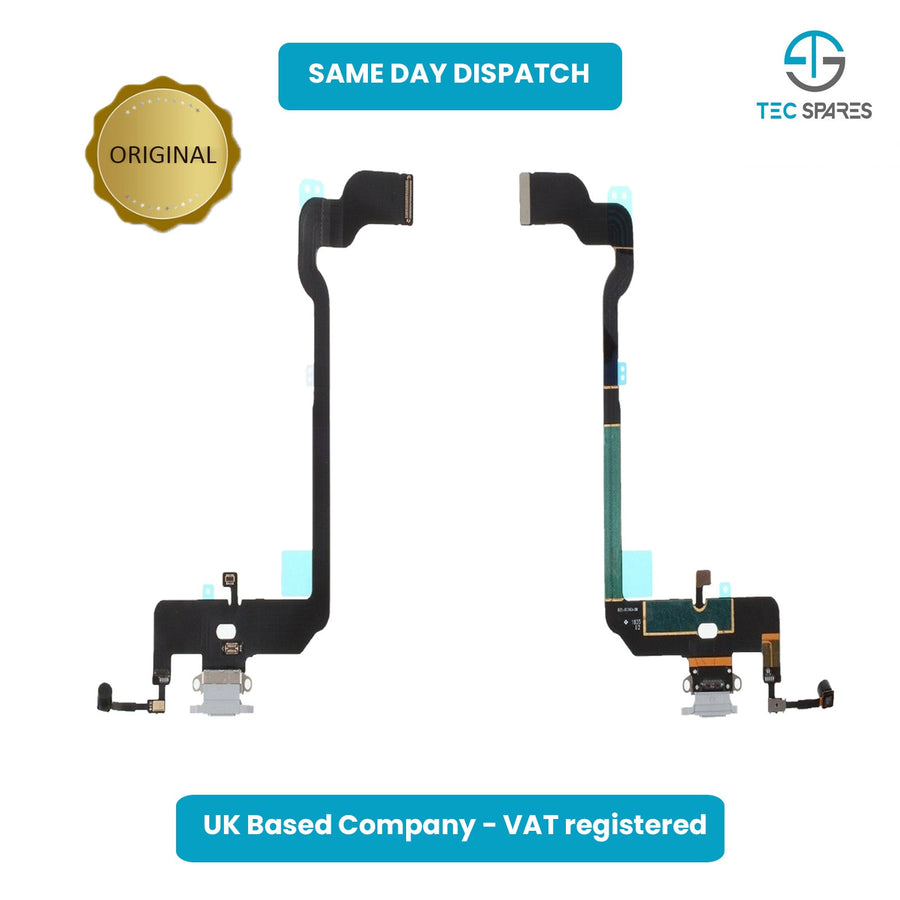 iPhone XS Charging Port - Dock Socket Connector Microphone Flex Replacement White