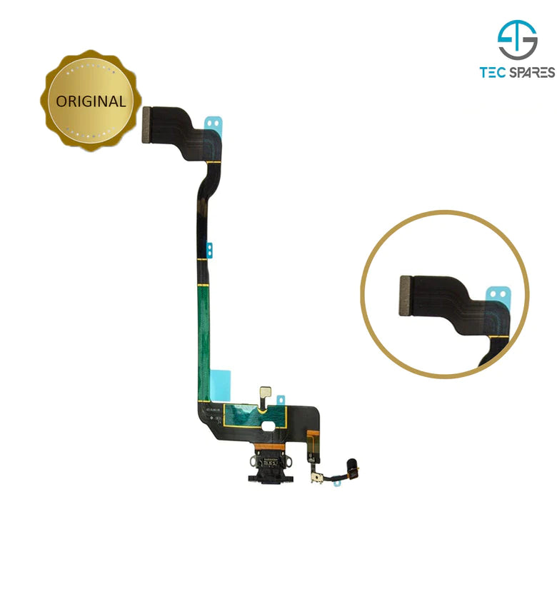 iPhone XS Charging Port Dock Socket Connector Microphone Flex Replacement Black