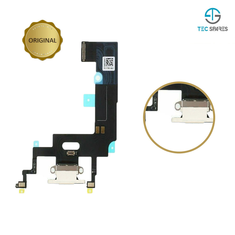 iPhone XR Charging Port - Dock Socket Connector Microphone Flex Replacement White