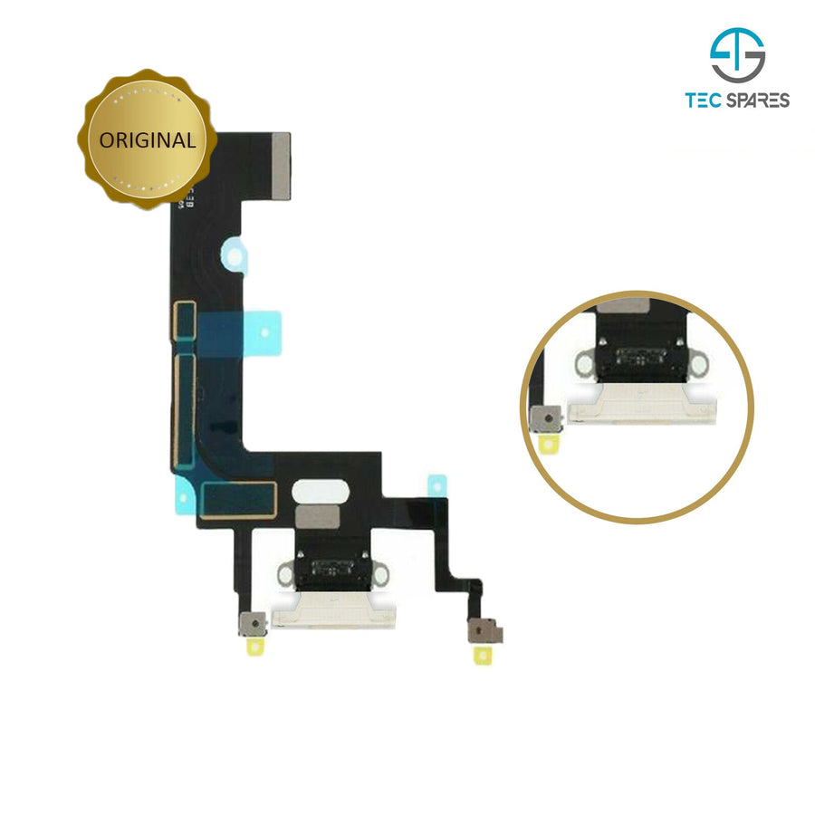 iPhone XR Charging Port - Dock Socket Connector Microphone Flex Replacement White
