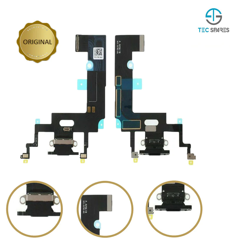 iPhone XR Dock Socket Charging Port Connector Microphone Flex Replacement Black