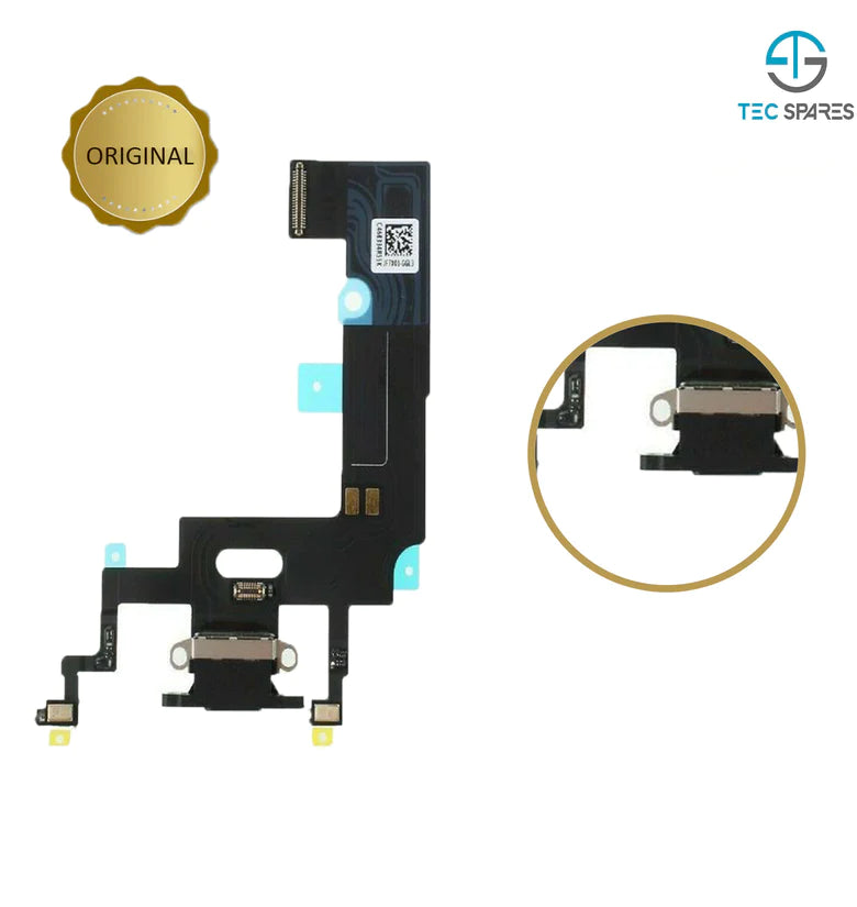 iPhone XR Dock Socket Charging Port Connector Microphone Flex Replacement Black