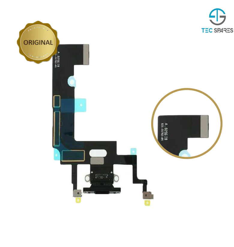 iPhone XR Dock Socket Charging Port Connector Microphone Flex Replacement Black