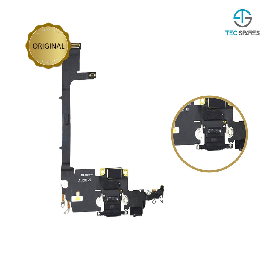 iPhone 11 Pro - Charging Port Dock Connector Microphone Flex with Board - Black