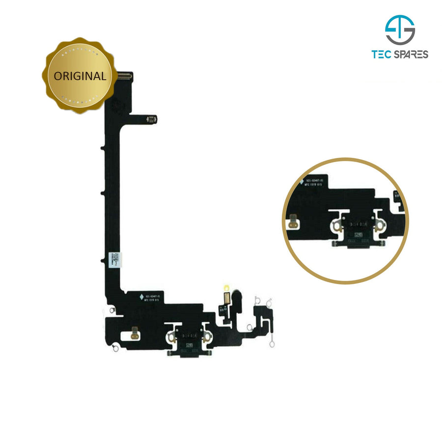 iPhone 11 Pro Max Charging Port - Dock Connector Microphone Flex with Board - Black