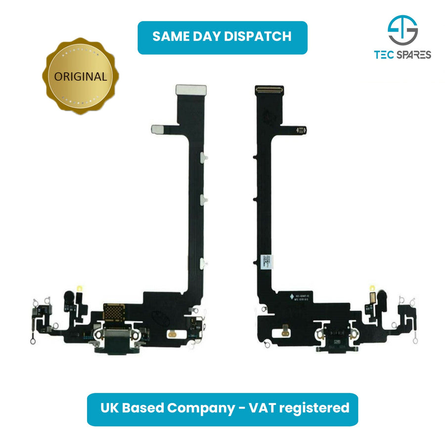 iPhone 11 Pro Max Charging Port - Dock Connector Microphone Flex with Board - Black