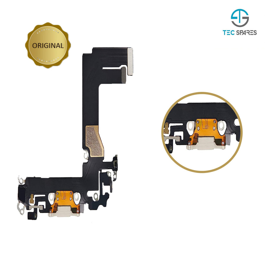 iPhone 13 Charging Port - Mini Flex Dock Socket Cable Part Replacement - White