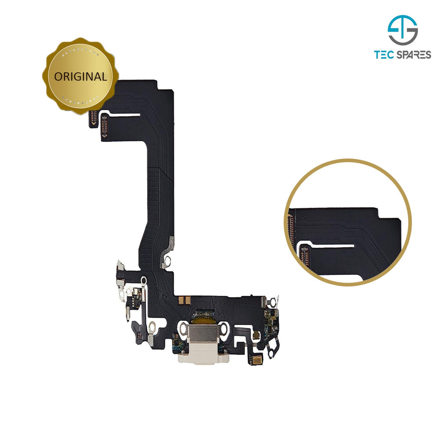 iPhone 13 Charging Port - Mini Flex Dock Socket Cable Part Replacement - White