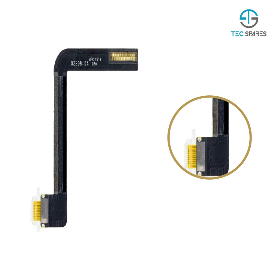 iPad 5th Gen 2017 Charging Port - Dock Connector Flex Cable Replacement - White