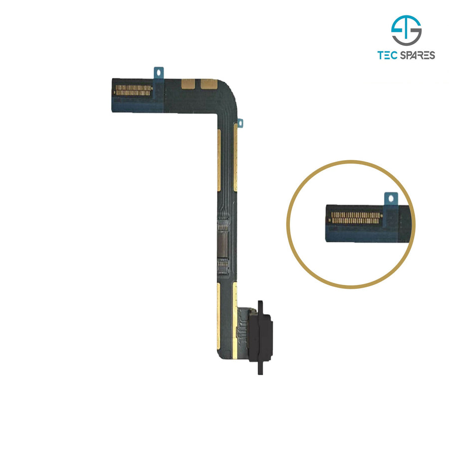 iPad 5th Gen 2017 Charging Port - Dock Connector Flex Cable Replacement Black