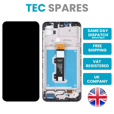 Motorola Moto E30 XT2158-6 LCD Screen Display Touch Digitizer Assembly W/ Frame