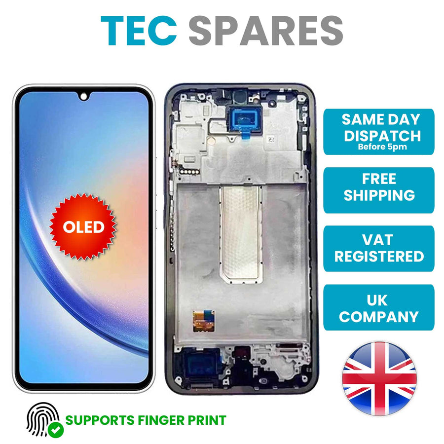 OLED LCD Samsung Galaxy A34 SM-A346 Display Touch Screen Digitizer With Frame