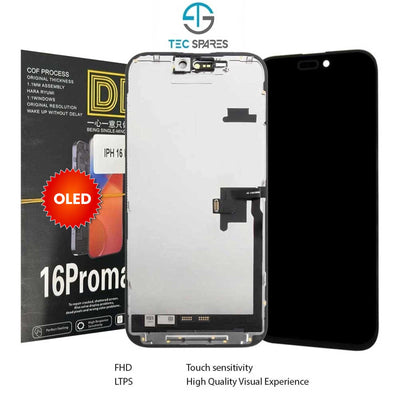 iPhone 16 PRO MAX A3296, A3084 Soft OLED LCD Display Touch Screen Digitizer Replacement