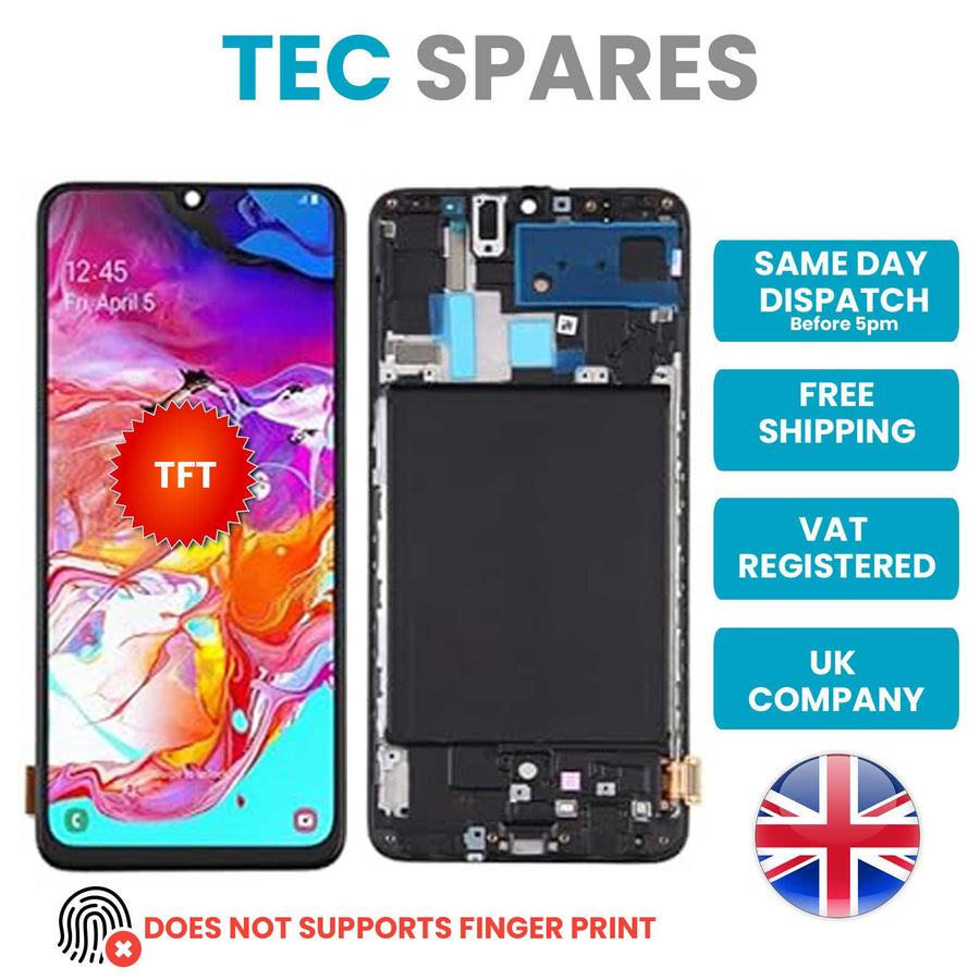 Samsung Galaxy A70 SM-A705 Incell TFT LCD Screen Display Touch Digitizer Frame