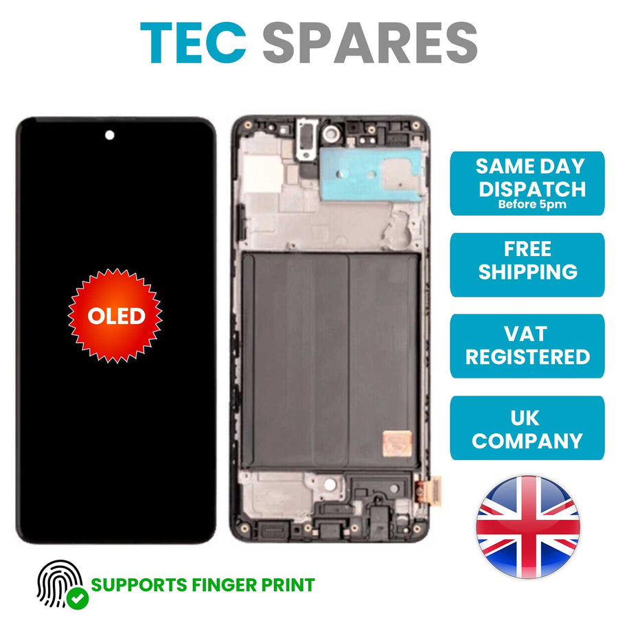 Samsung Galaxy A51 4G SM-A515F OLED LCD Display Screen Touch Digitizer+Frame